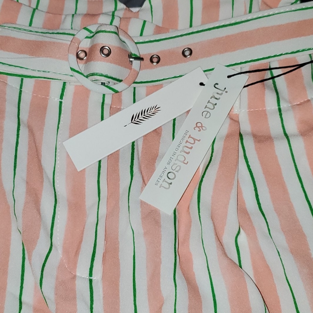 NWT June & Hudson Paperbag Belted Shorts (Large) - Picture 6 of 11